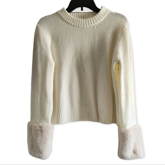 Zara Faux Fur Cuff Knit Sweater - Picture 2 of 13